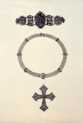 Bijoux de Berlin ; Collier de camées en fer forgé